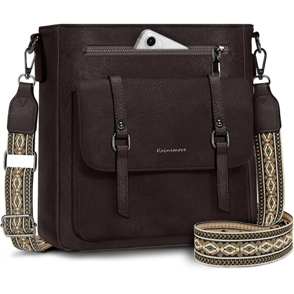 Handbags - Women’s Coffe Waterproof Crossbody Shoulder Leather bags